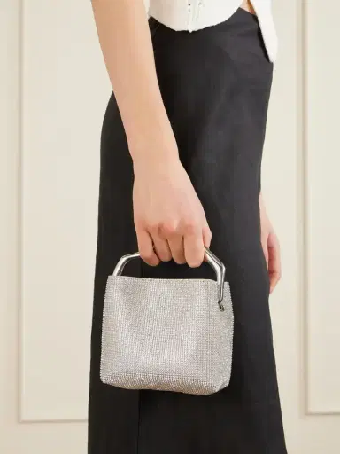 Cult Gaia Solene Mini Crystal-embellished Metallic Leather Tote | Thumbnail 6 Cult Gaia Solene Mini Crystal-embellished Metallic Leather Tote | Thumbnail 6