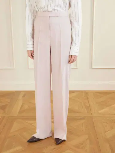 Max Mara Pleated Wool, Mohair And Silk Straight-leg Pants | Thumbnail 3 Max Mara Pleated Wool, Mohair And Silk Straight-leg Pants | Thumbnail 3