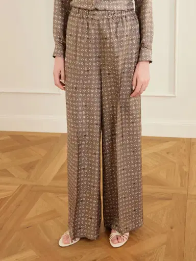 Max Mara Printed Silk-twill Wide-leg Pants | Thumbnail 3 Max Mara Printed Silk-twill Wide-leg Pants | Thumbnail 3