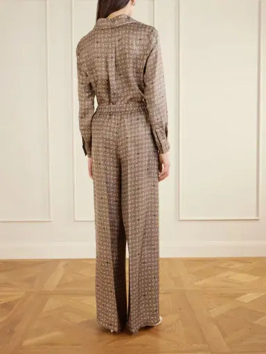 Max Mara Printed Silk-twill Wide-leg Pants | Thumbnail 4 Max Mara Printed Silk-twill Wide-leg Pants | Thumbnail 4