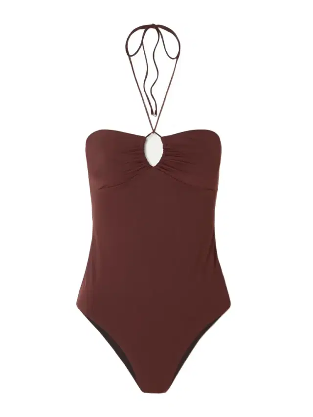 Ruched Cut-out Recycled Halterneck Swimsuit