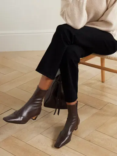 Khaite Nevada Leather Ankle Boots | Thumbnail 2 Khaite Nevada Leather Ankle Boots | Thumbnail 2