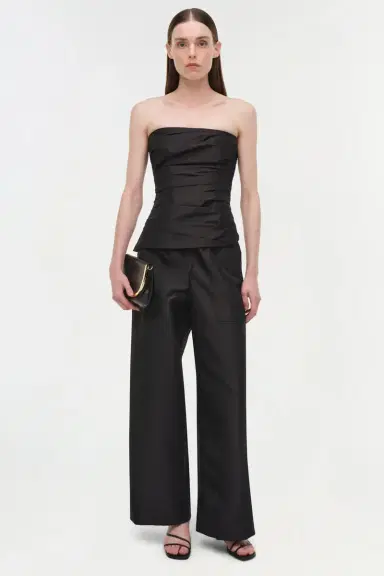 Simkhai Emerson Ruched Taffeta Bustier Top | Thumbnail 2