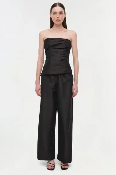 Simkhai Emerson Ruched Taffeta Bustier Top | Thumbnail 6