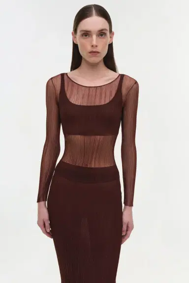 Simkhai Leonie Sheer Plisse Top | Thumbnail 2