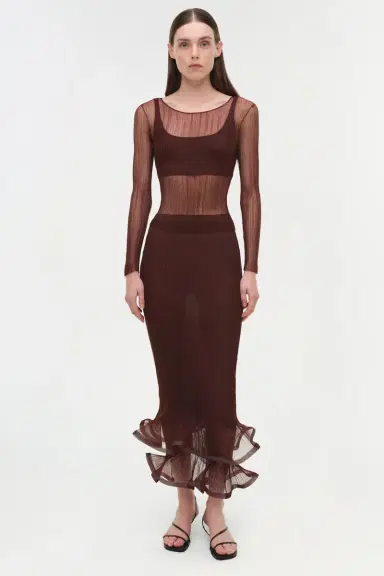 Simkhai Leonie Sheer Plisse Top | Thumbnail 5