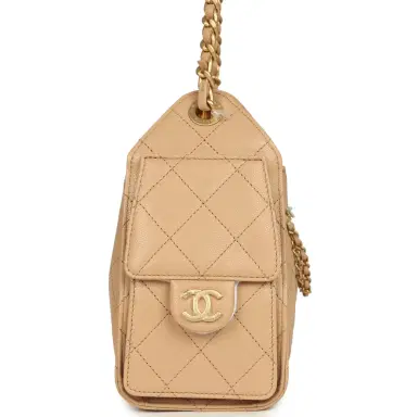 Chanel Chanel Mini 25 Hobo Bag Beige Caviar Antique Gold Hardware | Thumbnail 4 Chanel Chanel Mini 25 Hobo Bag Beige Caviar Antique Gold Hardware | Thumbnail 4