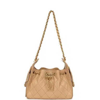 Chanel Chanel Mini 25 Hobo Bag Beige Caviar Antique Gold Hardware | Thumbnail 6 Chanel Chanel Mini 25 Hobo Bag Beige Caviar Antique Gold Hardware | Thumbnail 6