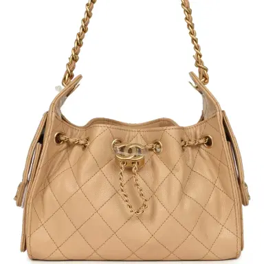 Chanel Chanel Mini 25 Hobo Bag Beige Caviar Antique Gold Hardware | Thumbnail 1 Chanel Chanel Mini 25 Hobo Bag Beige Caviar Antique Gold Hardware | Thumbnail 1
