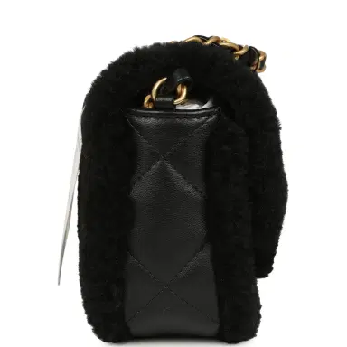 Chanel Chanel Mini Shearling Flap Bag Black Lambskin Brushed Gold Hardware | Thumbnail 4 Chanel Chanel Mini Shearling Flap Bag Black Lambskin Brushed Gold Hardware | Thumbnail 4