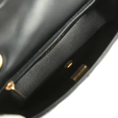 Chanel Chanel Mini Shearling Flap Bag Black Lambskin Brushed Gold Hardware | Thumbnail 8 Chanel Chanel Mini Shearling Flap Bag Black Lambskin Brushed Gold Hardware | Thumbnail 8