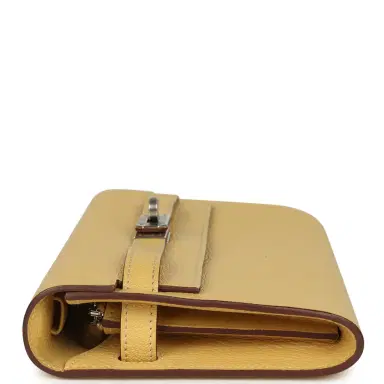 HERMÈS Hermes Kelly To Go Wallet Jaune Foin Chevre Mysore Palladium Hardware | Thumbnail 3 HERMÈS Hermes Kelly To Go Wallet Jaune Foin Chevre Mysore Palladium Hardware | Thumbnail 3