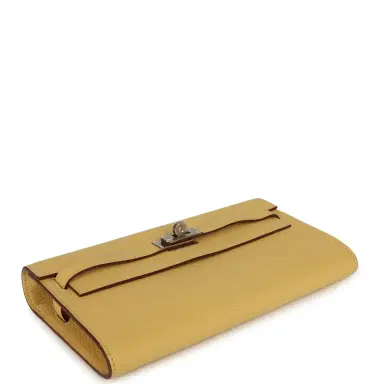 HERMÈS Hermes Kelly To Go Wallet Jaune Foin Chevre Mysore Palladium Hardware | Thumbnail 6 HERMÈS Hermes Kelly To Go Wallet Jaune Foin Chevre Mysore Palladium Hardware | Thumbnail 6