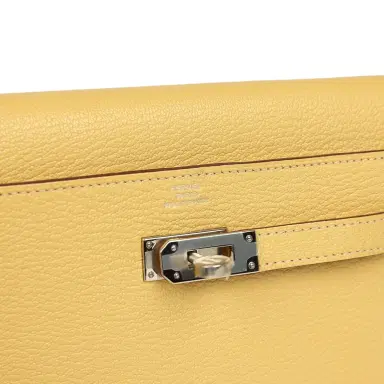 HERMÈS Hermes Kelly To Go Wallet Jaune Foin Chevre Mysore Palladium Hardware | Thumbnail 7 HERMÈS Hermes Kelly To Go Wallet Jaune Foin Chevre Mysore Palladium Hardware | Thumbnail 7