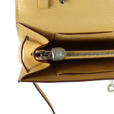 HERMÈS Hermes Kelly To Go Wallet Jaune Foin Chevre Mysore Palladium Hardware | Thumbnail 9 HERMÈS Hermes Kelly To Go Wallet Jaune Foin Chevre Mysore Palladium Hardware | Thumbnail 9