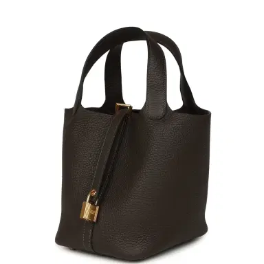 HERMÈS Hermes Picotin Lock 18 Ebene Clemence Gold Hardware | Thumbnail 5 HERMÈS Hermes Picotin Lock 18 Ebene Clemence Gold Hardware | Thumbnail 5