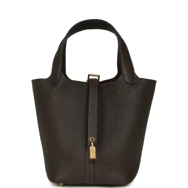 HERMÈS Hermes Picotin Lock 18 Ebene Clemence Gold Hardware | Thumbnail 1 HERMÈS Hermes Picotin Lock 18 Ebene Clemence Gold Hardware | Thumbnail 1