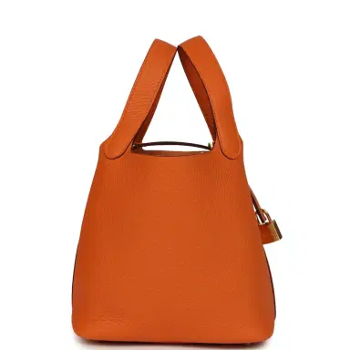 HERMÈS Hermes Picotin Lock 18 Orange Clemence Gold Hardware | Thumbnail 4