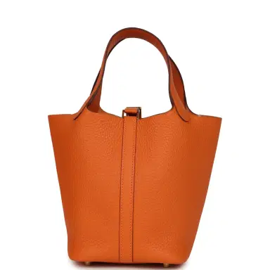HERMÈS Hermes Picotin Lock 18 Orange Clemence Gold Hardware | Thumbnail 5