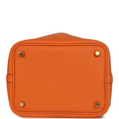 HERMÈS Hermes Picotin Lock 18 Orange Clemence Gold Hardware | Thumbnail 6