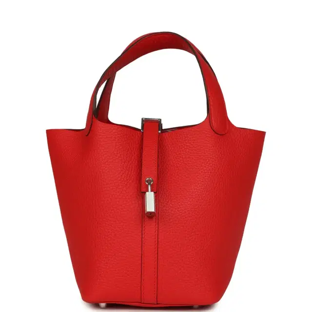 HERMÈS Hermes Picotin Lock 18 Rouge de Coeur Clemence Palladium Hardware