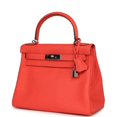 HERMÈS Pre-owned Hermes Kelly Retourne 28 Rose Texas Clemence Palladium Hardware | Thumbnail 5 HERMÈS Pre-owned Hermes Kelly Retourne 28 Rose Texas Clemence Palladium Hardware | Thumbnail 5