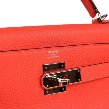 HERMÈS Pre-owned Hermes Kelly Retourne 28 Rose Texas Clemence Palladium Hardware | Thumbnail 7 HERMÈS Pre-owned Hermes Kelly Retourne 28 Rose Texas Clemence Palladium Hardware | Thumbnail 7
