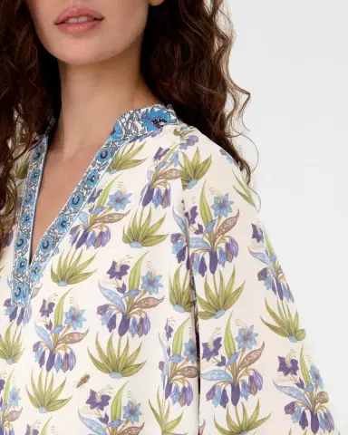 Emporio Sirenuse Ilizia Blouse in Celestine Flower Print | Thumbnail 3