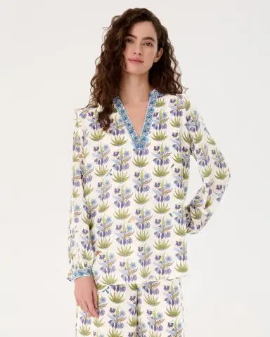 Emporio Sirenuse Ilizia Blouse in Celestine Flower Print | Thumbnail 4