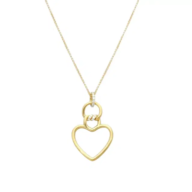 Roberto Coin Roberto Coin 18K Yellow Gold Diamond Medium Heart Pendant Necklace by The Solist