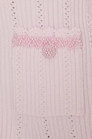 Self-Portrait Pearl Trim Mini Dress | Thumbnail 4