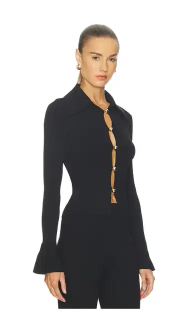 self-portrait Button Down Knit Top | Thumbnail 2 self-portrait Button Down Knit Top | Thumbnail 2