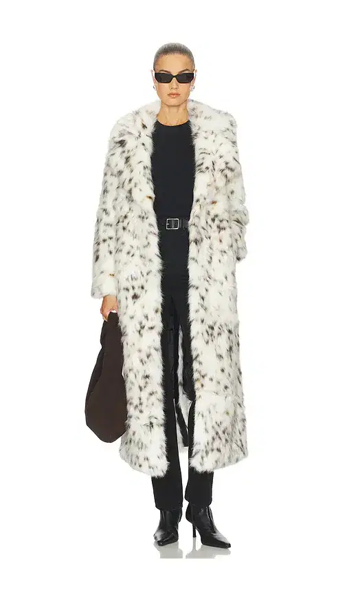 Gabrielle Snow Leopard Maxi Coat