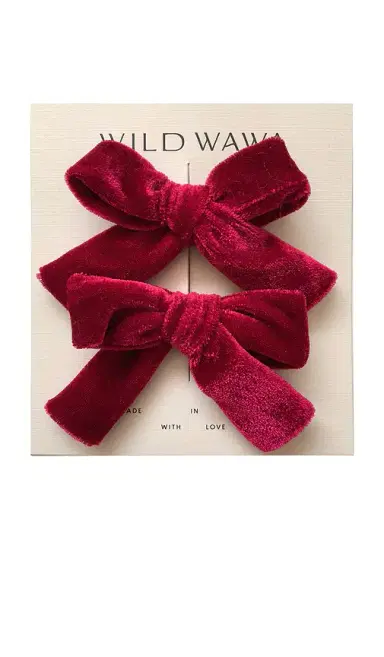 Wild Wawa Velvet Bow Clip Set | Thumbnail 1