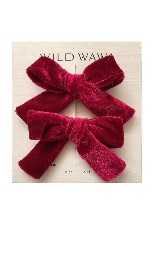 Velvet Bow Clip Set
