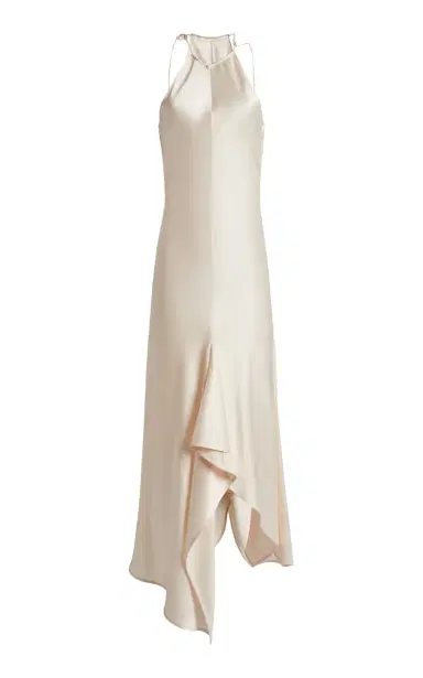 Victoria Beckham Draped Satin Halter Midi Dress | Thumbnail 1