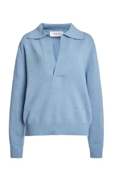 Victoria Beckham Wool-Cashmere Polo Sweater | Thumbnail 1
