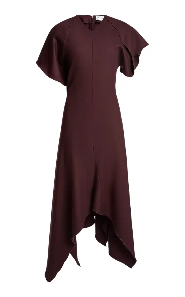 Victoria Beckham Draped Wool Midi Dress