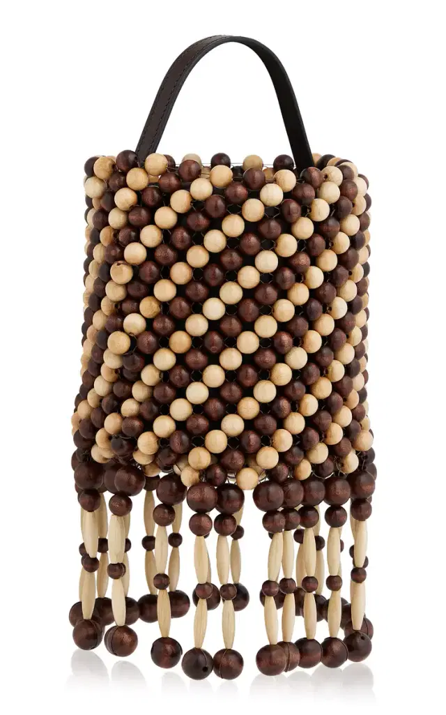 Rabanne Beaded Wood Shoulder Bag