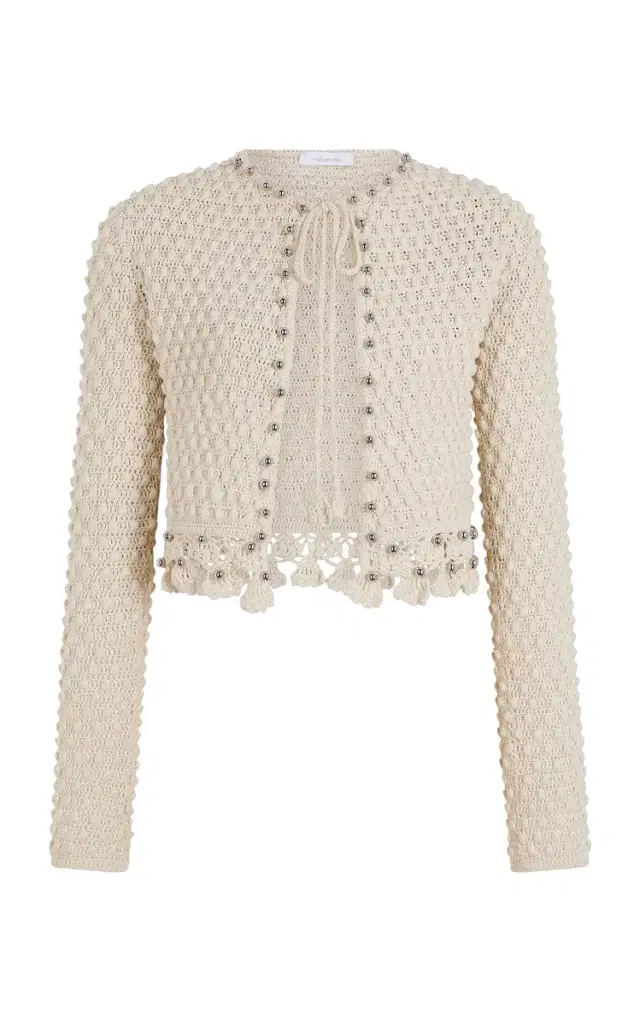 Embroidered Crochet Cardigan