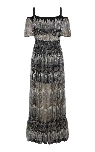 Rabanne Embroidered Tulle Maxi Dress | Thumbnail 1