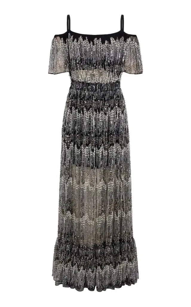 Rabanne Embroidered Tulle Maxi Dress