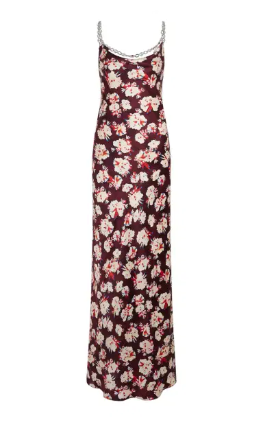 Rabanne Chain-Detailed Satin Maxi Dress | Thumbnail 1