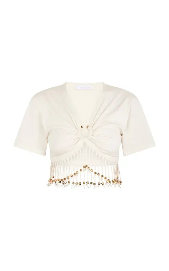 Rabanne Beaded Cotton T-Shirt