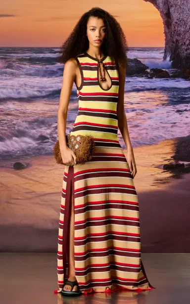 Rabanne Striped Keyhole Maxi Dress | Thumbnail 5 Rabanne Striped Keyhole Maxi Dress | Thumbnail 5