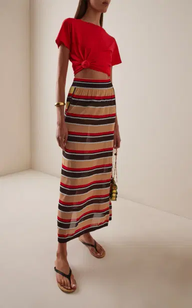 Rabanne Striped Maxi Skirt | Thumbnail 2 Rabanne Striped Maxi Skirt | Thumbnail 2