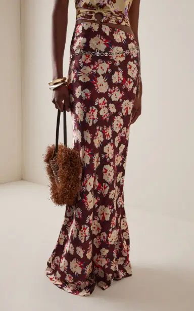 Rabanne Floral Silk Maxi Skirt | Thumbnail 3
