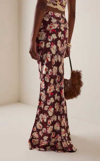 Rabanne Floral Silk Maxi Skirt | Thumbnail 4