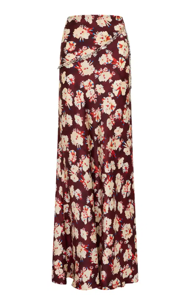 Rabanne Floral Silk Maxi Skirt