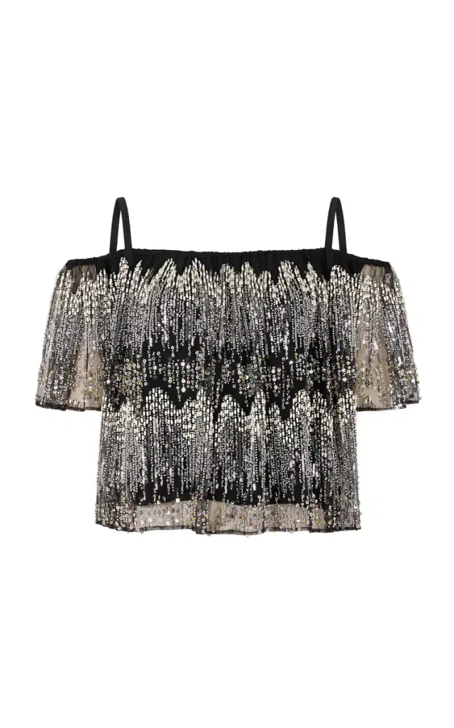 Rabanne Embellished Tulle Top